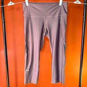 Under Armour Mauve with Gray Mesh Cropped Pants